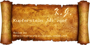 Kupferstein József névjegykártya